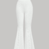 Lettuce Trim Elastic Flared Pants for Women