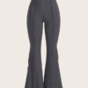 Lettuce Trim Elastic Flared Pants for Women