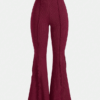 Lettuce Trim Elastic Flared Pants for Women