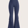 Lettuce Trim Elastic Flared Pants for Women