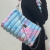 Tie-Dye Plush PU Shoulder Armpit Bag