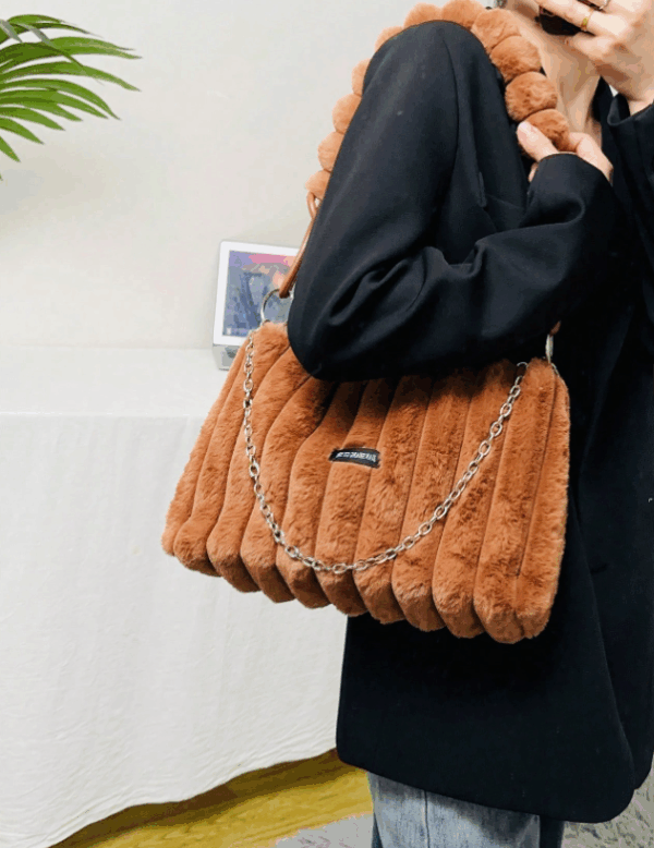 Tie-Dye Plush PU Shoulder Armpit Bag
