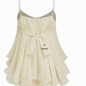 Ruffle Hem Knotted Layered Mesh Cami Top