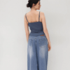 V-Neck Solid Lace Ruched Cami Top
